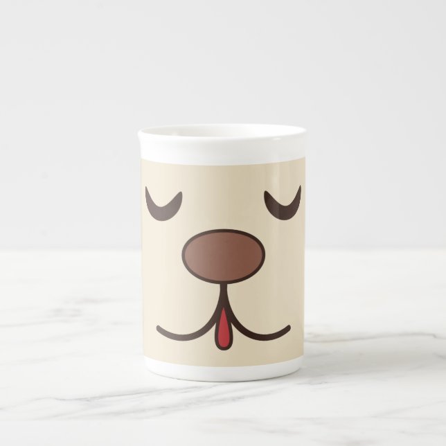 Taza De Porcelana Adorable perro divertido durmiendo linda cara lind (Frente)