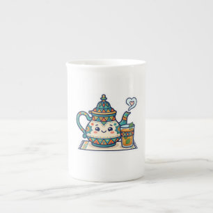 Taza De Porcelana Adorable tetera marroquí de menta y arte de vidrio