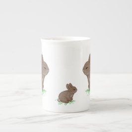 Taza De Porcelana Adorables conejillos en Clover