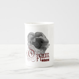 Taza De Porcelana Adormidera negra y blanca "Opio interno"