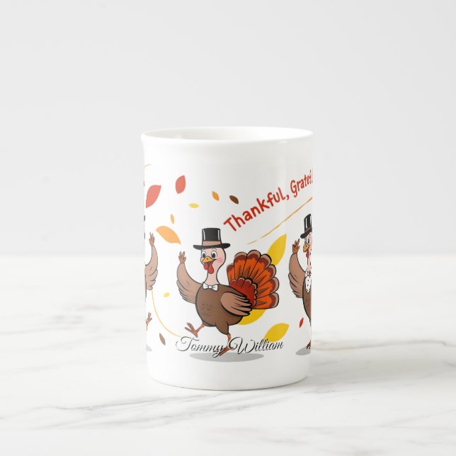 Taza De Porcelana Agradecidos agradecidos agradecimientos Feliz Acci (Frente)