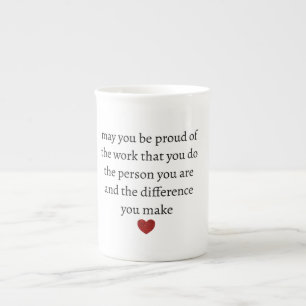 Taza De Porcelana Agradecimiento a enfermera maestra madre orgulloso