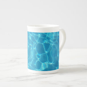 Taza De Porcelana Agua de Piscina Azul Celeste Cristalina