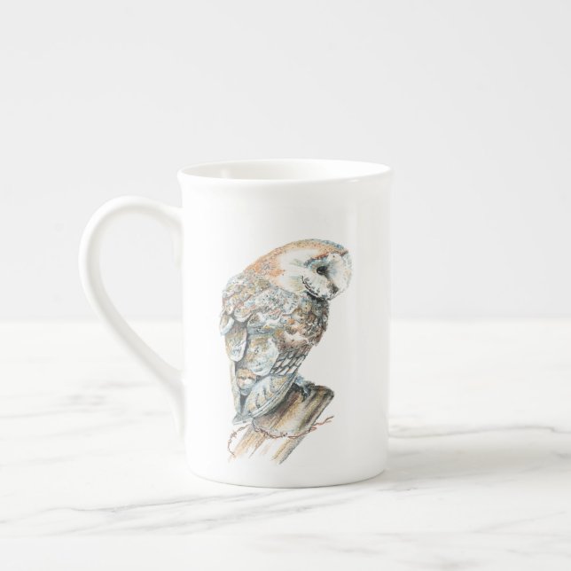 Taza De Porcelana Agua dulce Barn Owl Bird Naturaleza Art (Izquierda)