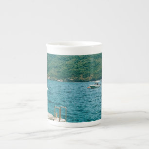 Taza De Porcelana Aguas turquesas de Perast - Montenegro