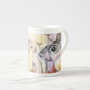 Taza De Porcelana Alarmante Hare hueso china mug