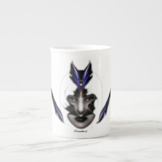 Taza De Porcelana Alas De Los Ojos Ángel Del Hueso Fractal Del Vient