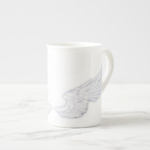 Taza De Porcelana Alas del Ángel Blanco caído