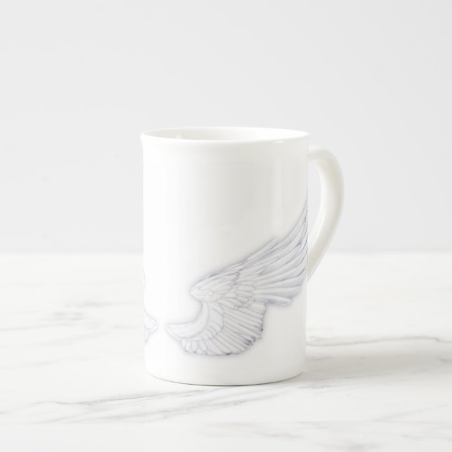 Taza De Porcelana Alas del Ángel Blanco caído (Derecha)