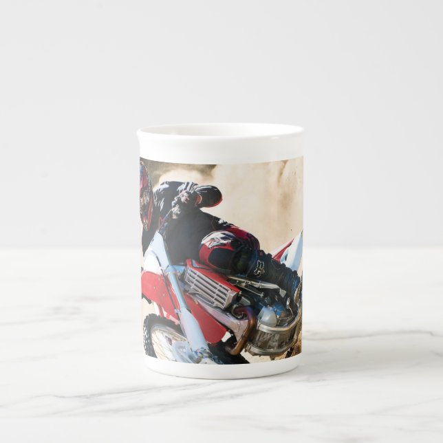 Taza De Porcelana almohada de lanzamiento de motocross (Frente)
