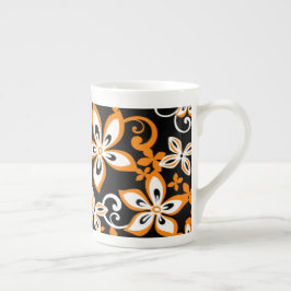 TAZA DE PORCELANA ALOHA HAWAII (NEGRO/NARANJA)