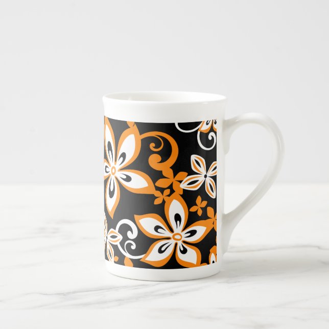TAZA DE PORCELANA ALOHA HAWAII (NEGRO/NARANJA) (Derecha)