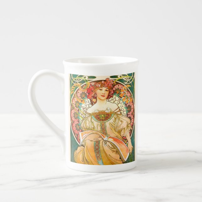 Taza De Porcelana Alphonse Mucha Art Nouveau Daydream (Izquierda)