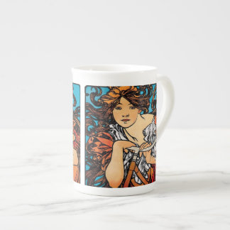 Taza De Porcelana Alphonse Mucha - Cycles Perfecta Arte Nuevo Retro