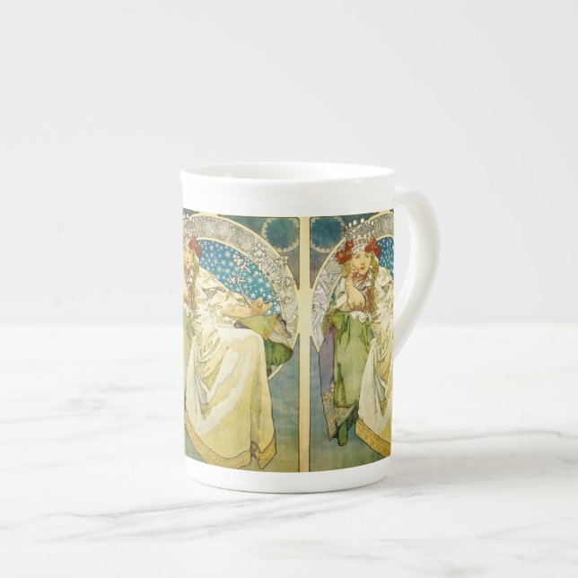 Taza De Porcelana Alphonse Mucha Princess Hyacinth Art Nouveau (Derecha)