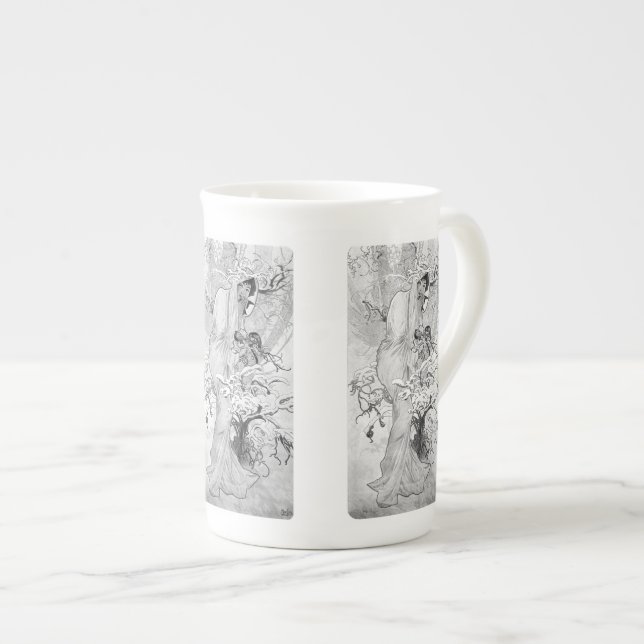 Taza De Porcelana Alphonse Mucha Winter GS II WB (Derecha)