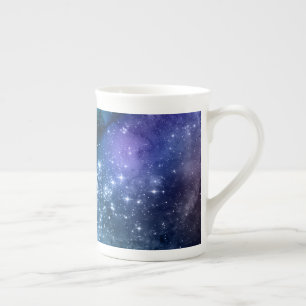 Taza De Porcelana Amantes de Galaxy Starry Space Blue Sky White Spar
