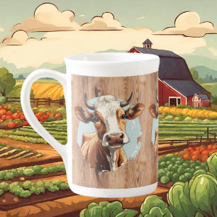 Taza De Porcelana Amantes de las vacas marrones