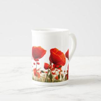 Taza De Porcelana Amapolas rojas