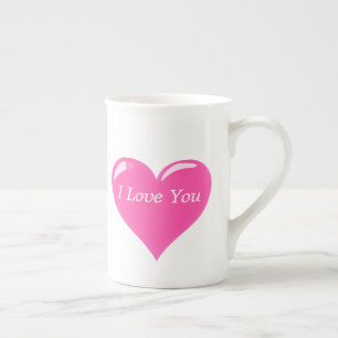 Taza De Porcelana Amar a Mug con el corazón y el texto - Te amo