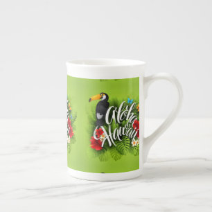 Taza De Porcelana Amarillo de las flores de Aloha Hawaii