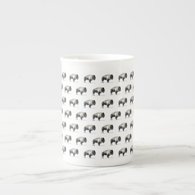 Taza De Porcelana American Bison (Frente)