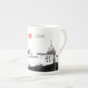Taza De Porcelana Amo Grodno Belarus Architecture Sketch Castle