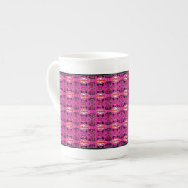 Taza De Porcelana Amor de Mariposa | Borde Abstracto de Mariposa