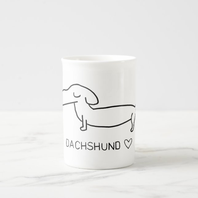 Taza De Porcelana Amor del Dachshund (Frente)