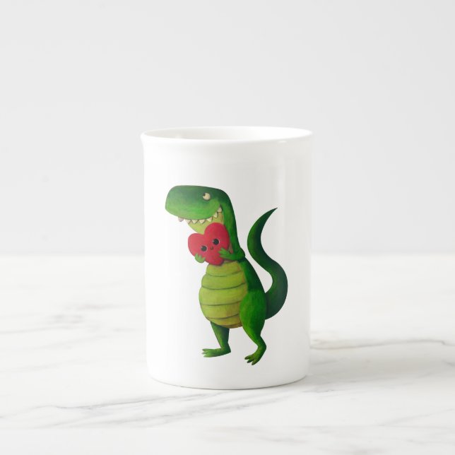 Taza De Porcelana Amor del dinosaurio de RAWR (Frente)