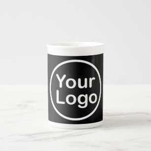 Taza De Porcelana Añadir su propio logotipo Fondo negro