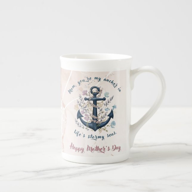 Taza De Porcelana Ancla firme - Día de la Madre (Derecha)