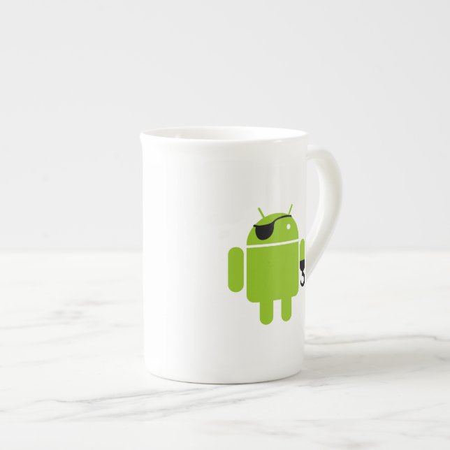 Taza De Porcelana Android Robot Icon as a Pirate (Derecha)