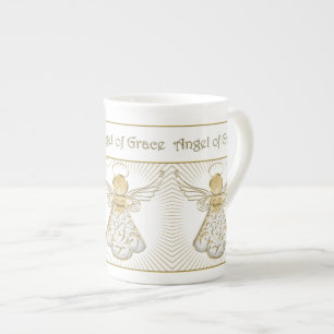 Taza De Porcelana Ángel elegante del navidad del modelo afiligranad