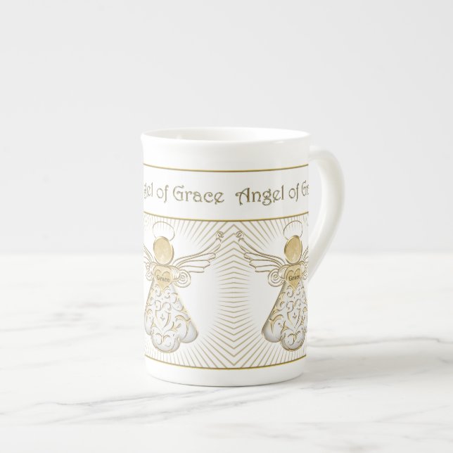 Taza De Porcelana Ángel elegante del navidad del modelo afiligranado (Derecha)