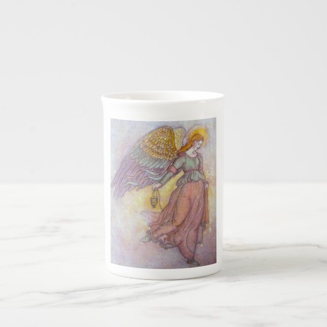 Taza De Porcelana Ángel, en la luz (Frente)