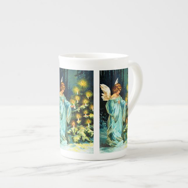 Taza De Porcelana Ángel que adorna el árbol de navidad (Derecha)