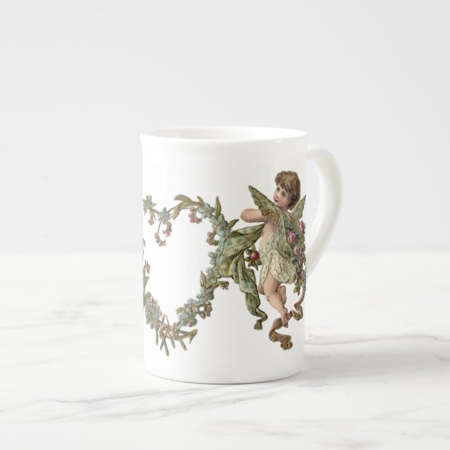 Taza De Porcelana Ángeles de la tarjeta del día de San Valentín del (Derecha)