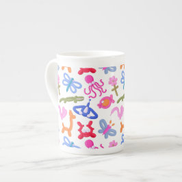 Taza De Porcelana Animales de Globo Lindos Patrón Colorido para Niño