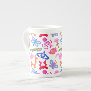 Taza De Porcelana Animales de Globo Lindos Patrón Colorido para Niño