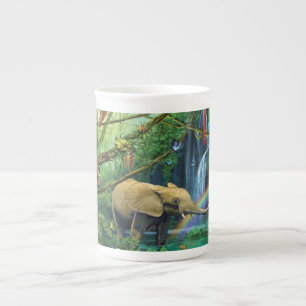 Taza De Porcelana Animales que viven juntos tiran almohada