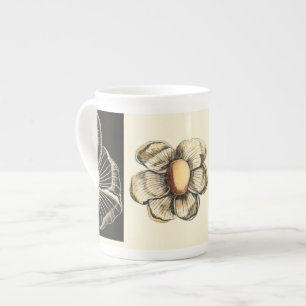 Taza De Porcelana Animales variados pintados con fondo crema