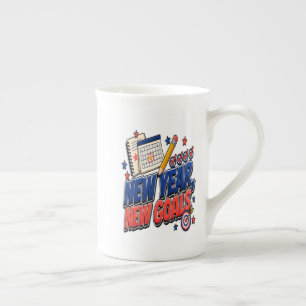 Taza De Porcelana Año Nuevo, Nuevos Objetivos