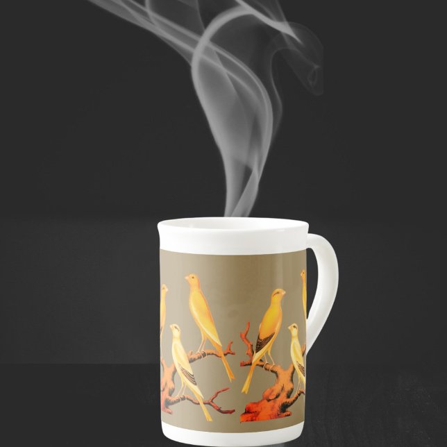 Taza De Porcelana Antique Yorkshire  Canaries  -  (Subido por el creador)