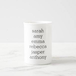 Taza De Porcelana Apellido Personalizado de la Familia, Personalizad