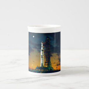 Taza De Porcelana Apolo 4 Saturn V en el cojín un complejo 39 del