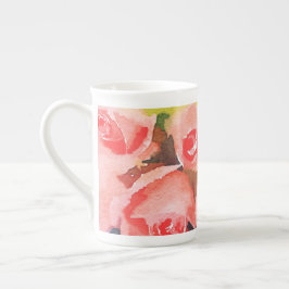 Taza De Porcelana Apricot Rosa Hueso China Mug