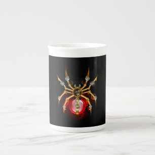 Taza De Porcelana Araña steampunk sobre negro