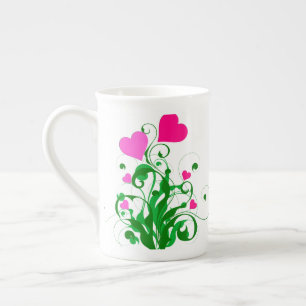 Taza De Porcelana Árbol de corazones de amor