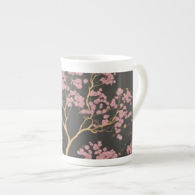 Taza De Porcelana Árbol de flores de cerezo (Derecha)